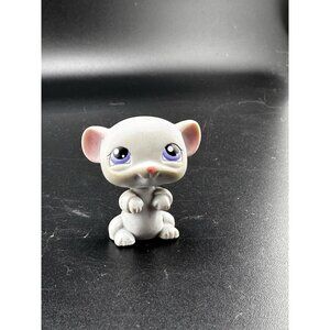 Littlest Pet Shop LPS Authentic Birthday Party Set Grey Mouse #105 2005 Hasbro